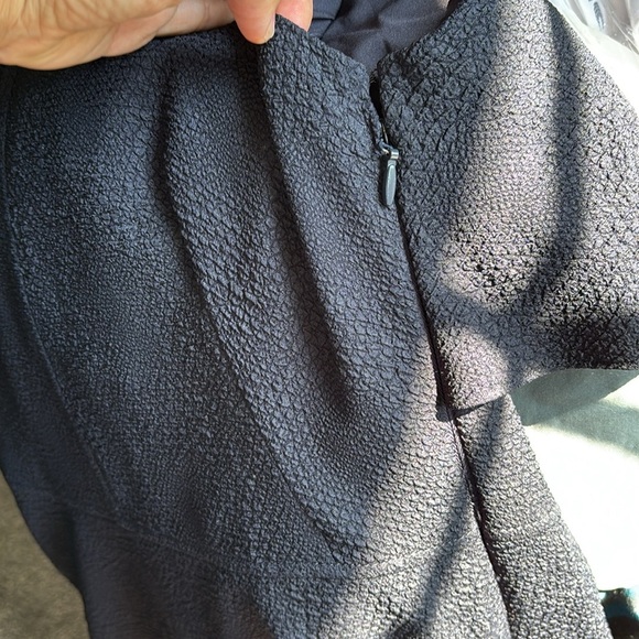 REBECCA TAYLOR Navy Textured Stretch Woven Ruffle Flounce Fit & Flare Dress 6 - Picture 5 of 6